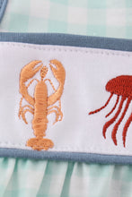 Blue marine creature embroidery girl bubble - ARIA KIDS