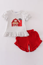 Red farm applique girl set - ARIA KIDS