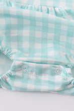 Leopard bunny embroidery boy gingham bubble - ARIA KIDS