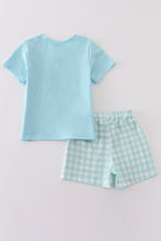Blue gingham boy shorts set - ARIA KIDS