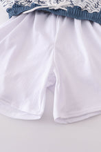 Blue stripe anchor print dad swim trunks - ARIA KIDS