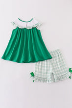 Green farm embroidery smocked girl set - ARIA KIDS