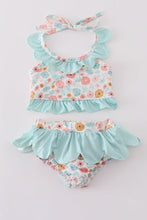 Minty floral bloom print 2pc girl swimsuit - ARIA KIDS