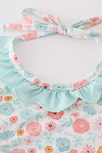 Minty floral bloom print 2pc girl swimsuit - ARIA KIDS