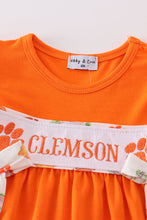 Orange clemson embroidery girl bloomer set - ARIA KIDS