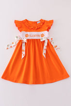 Orange clemson embroidery girl dress - ARIA KIDS