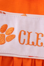 Orange clemson embroidery girl dress - ARIA KIDS