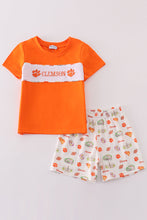 Orange clemson embroidery boy set - ARIA KIDS