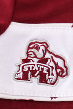 Maroon mississippi embroidery boy bubble - ARIA KIDS