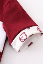 Maroon mississippi embroidery boy bubble - ARIA KIDS