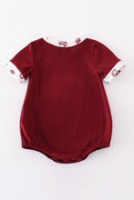 Maroon mississippi embroidery boy bubble - ARIA KIDS