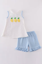Blue lemon french knot girl set - ARIA KIDS