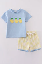 Blue lemon french knot boy set - ARIA KIDS