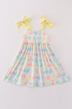 Easter bunny print bow girl dress - ARIA KIDS