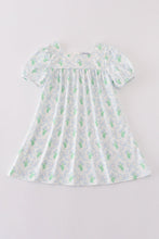Green leaves bow print mom&me dress - ARIA KIDS