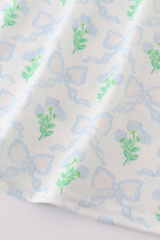 Green leaves bow print mom&me dress - ARIA KIDS