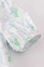 Green leaves bow print mom&me dress - ARIA KIDS