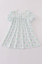 Green leaves bow print mom&me dress - ARIA KIDS