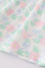 Blue floral bow print girl set - ARIA KIDS
