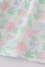 Blue floral bow print girl set - ARIA KIDS