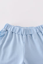 Blue floral bow print girl set - ARIA KIDS