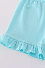 Blue character print ruffle girl set - ARIA KIDS
