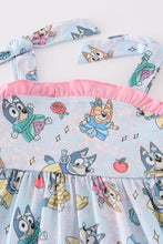Pink character print ruffle girl dress - ARIA KIDS