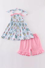 Pink character print ruffle girl set - ARIA KIDS
