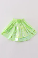 Chartreuse girl ruffle laser skorts - ARIA KIDS
