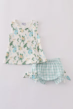 Green floral print bloomer set - ARIA KIDS