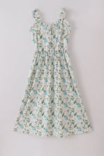 Green floral print mom dress - ARIA KIDS