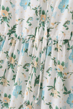 Green floral print mom dress - ARIA KIDS