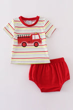 Red fire truck applique bloomer set - ARIA KIDS