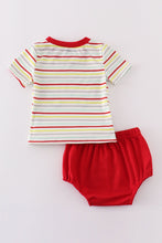 Red fire truck applique bloomer set - ARIA KIDS
