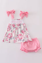 Pink floral MAMA'S embroidery bloomer set - ARIA KIDS
