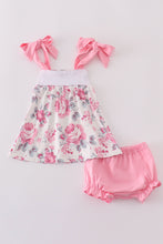 Pink floral MAMA'S embroidery bloomer set - ARIA KIDS