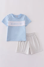 Blue MAMA'S embroidery shorts set - ARIA KIDS