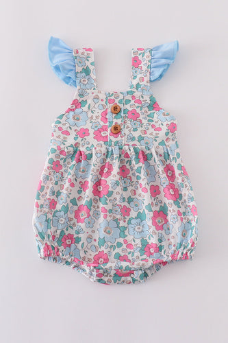 Blue floral print bubble - ARIA KIDS