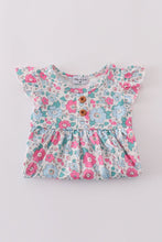 Blue floral print bloomer set - ARIA KIDS