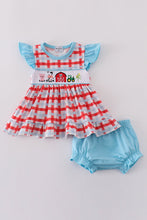 Blue farm embroidery smocked bloomer set - ARIA KIDS