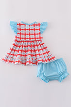 Blue farm embroidery smocked bloomer set - ARIA KIDS