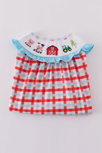 Blue farm embroidery smocked dress - ARIA KIDS