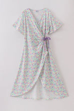 Purple floral print women dress - ARIA KIDS