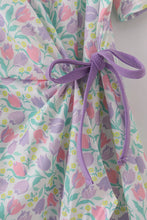 Purple floral print women dress - ARIA KIDS