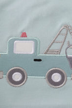 Blue crane truck applique bubble - ARIA KIDS