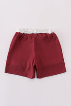 Maroon elephant embroidery swim trunks - ARIA KIDS