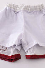 Maroon elephant embroidery swim trunks - ARIA KIDS