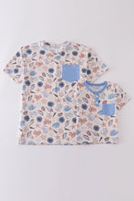 Blue ocean breeze shells print dad&me top - ARIA KIDS