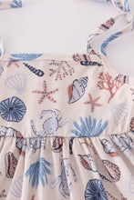 Blue ocean breeze shells print mom&me dress - ARIA KIDS