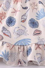 Blue ocean breeze shells print mom&me dress - ARIA KIDS